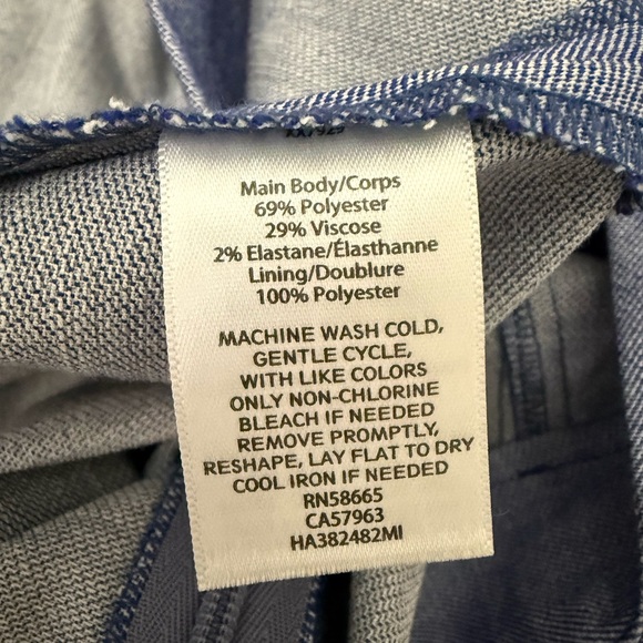 Halogen Wrap Skirt Size 8 Blue Chambray Tie Waist Midi Career Business - Picture 5 of 6